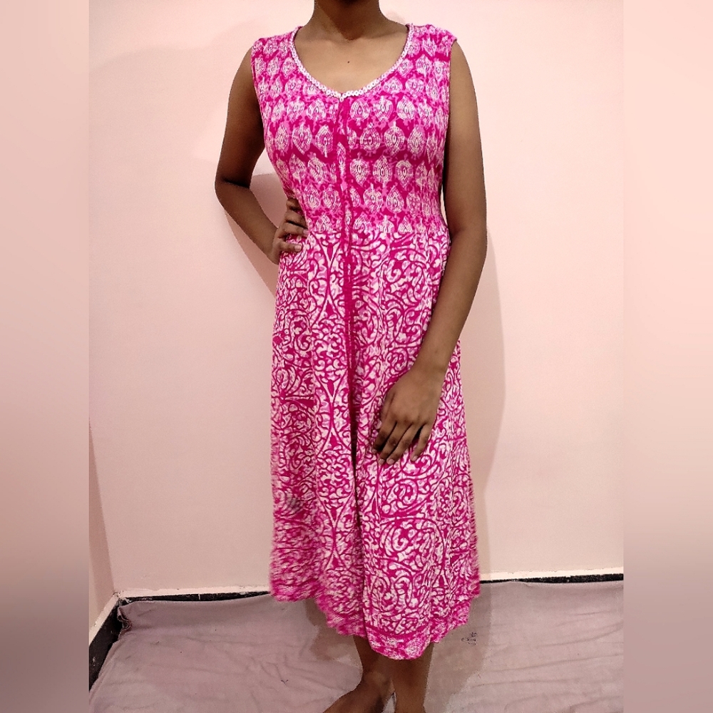 💜💜💜Srishti pink cotton indo western dress - Picture 1 of 7